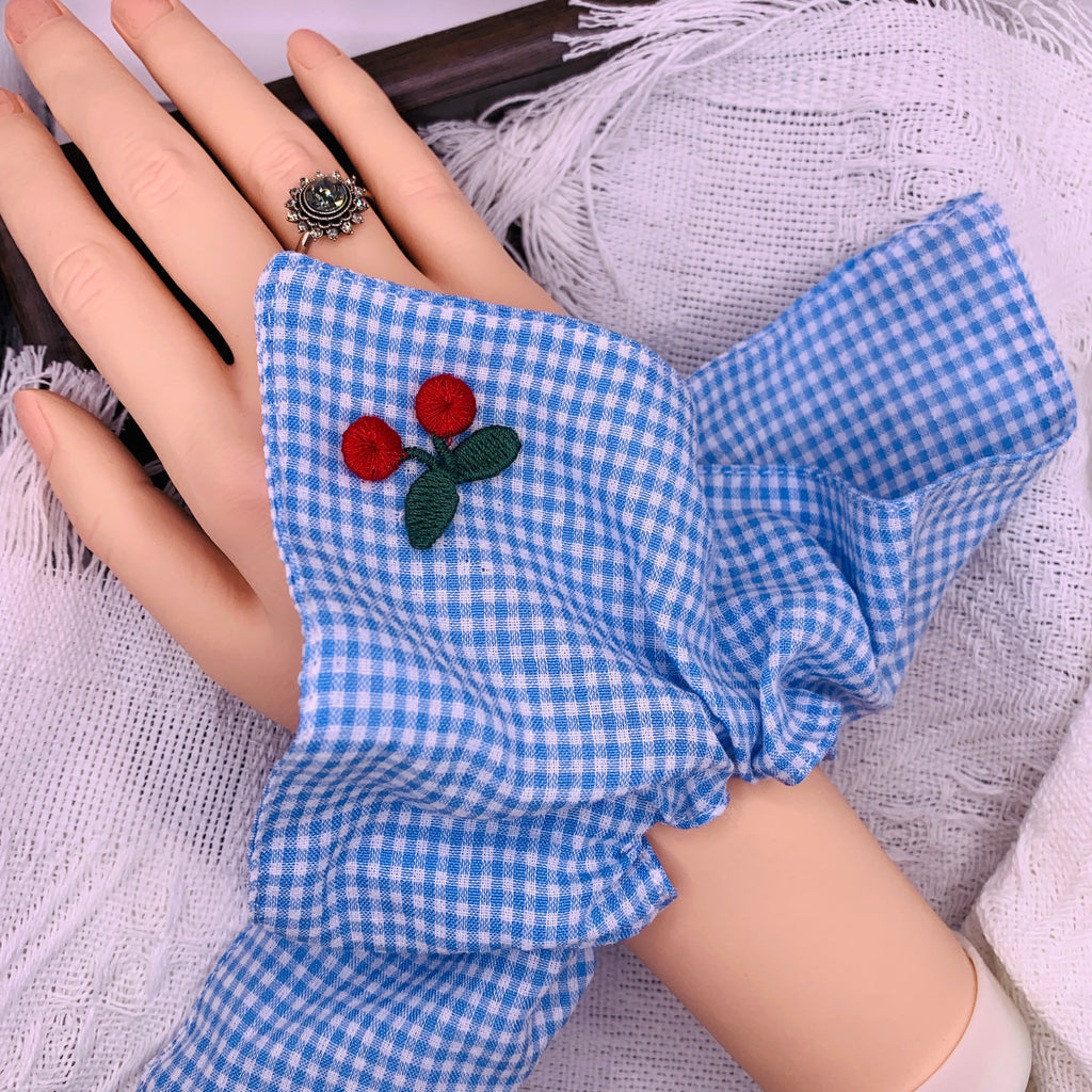 Gingham Kirsch-Haar Scrunchie 006