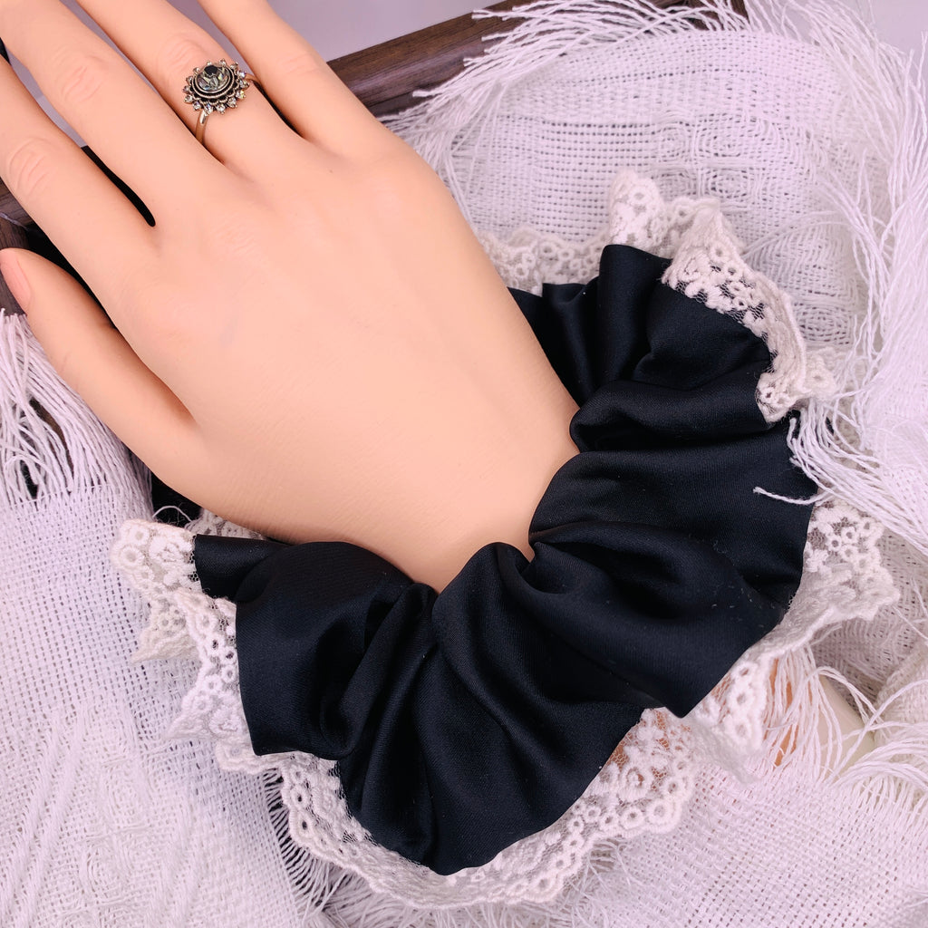 Classic Black Satin with Lace 078